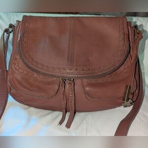 Lucky Brand Modesto  Stash Flap Saddle Brown Crossbody Bag